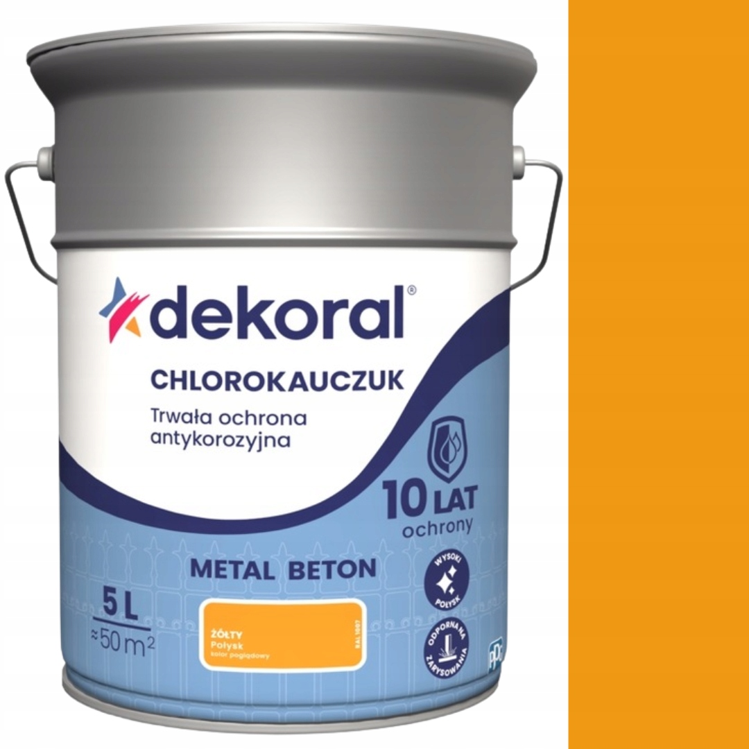 Dekoral Chlorokaučuk Strong 5L Žltý Lesk