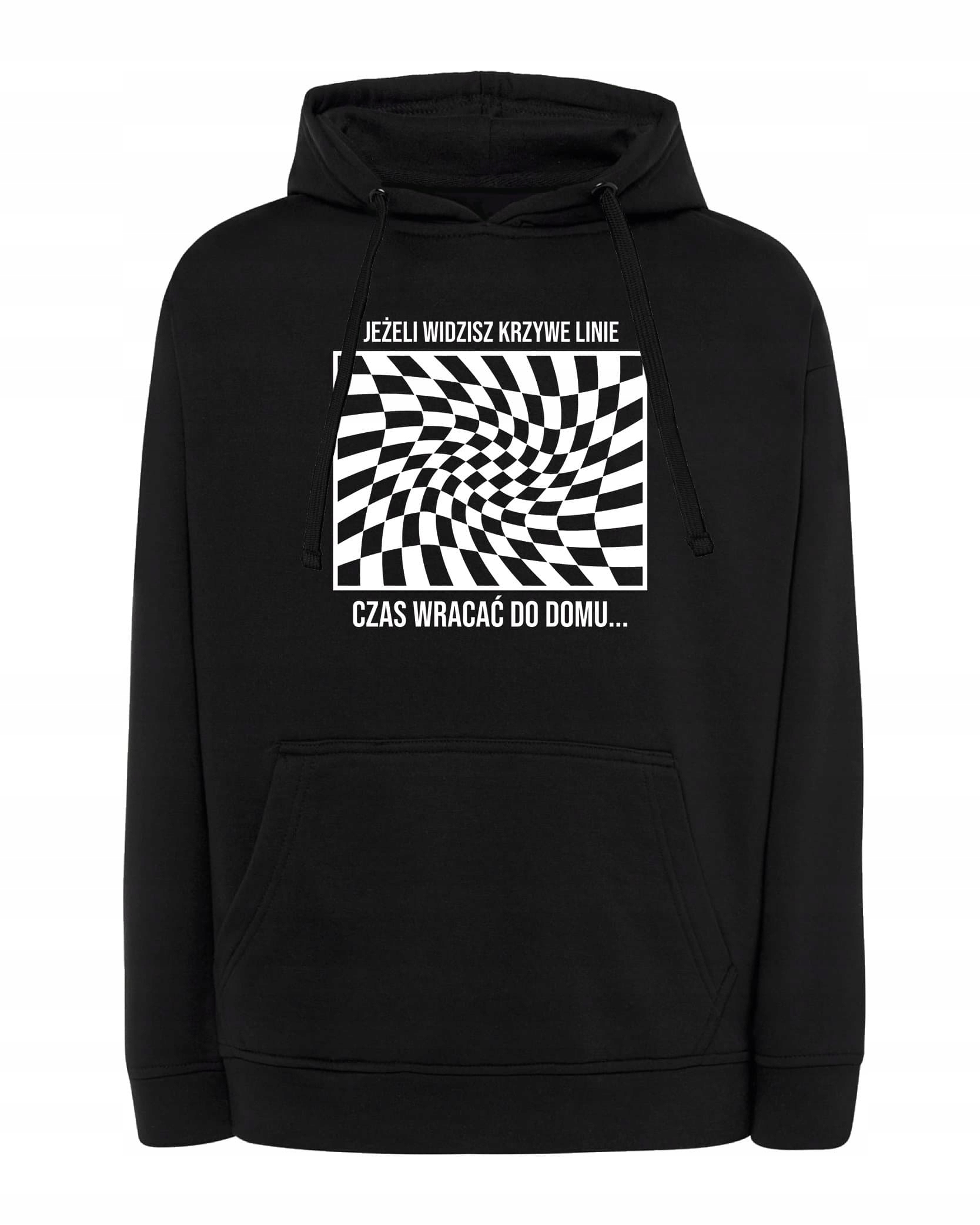 Mikina s kapucí Párty Legrační Křivé linie Černá XL