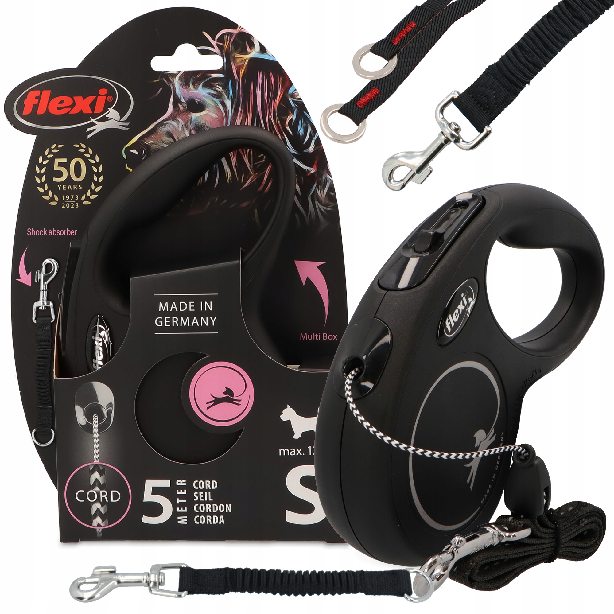 Levně Vodítko Psa 5 m Treningové Vodítko Tlumič pro vodítko Elastyc 3O