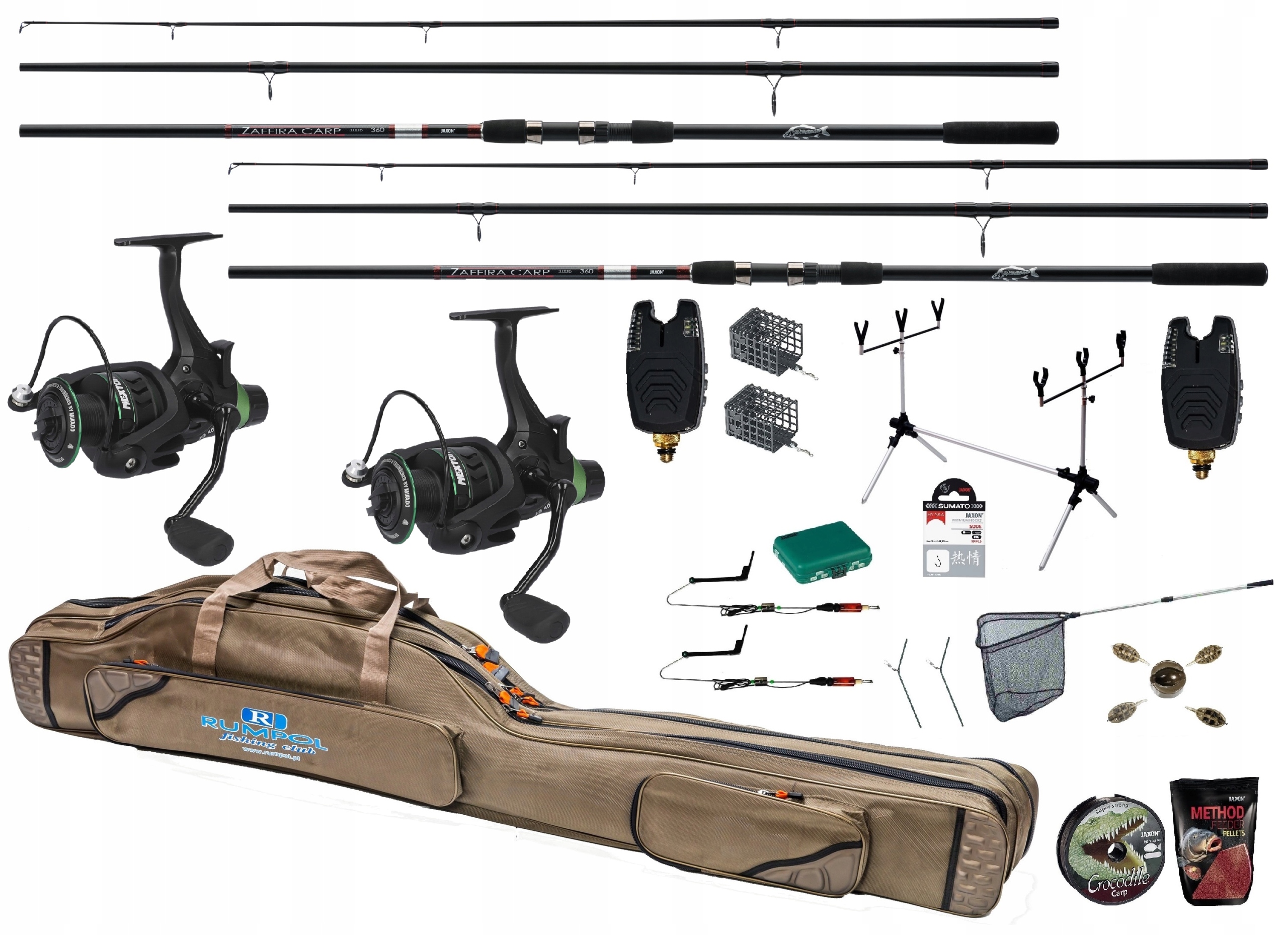 Zestaw Karpiowy 2x Wędka karp 2x Kołowrotek Mikado