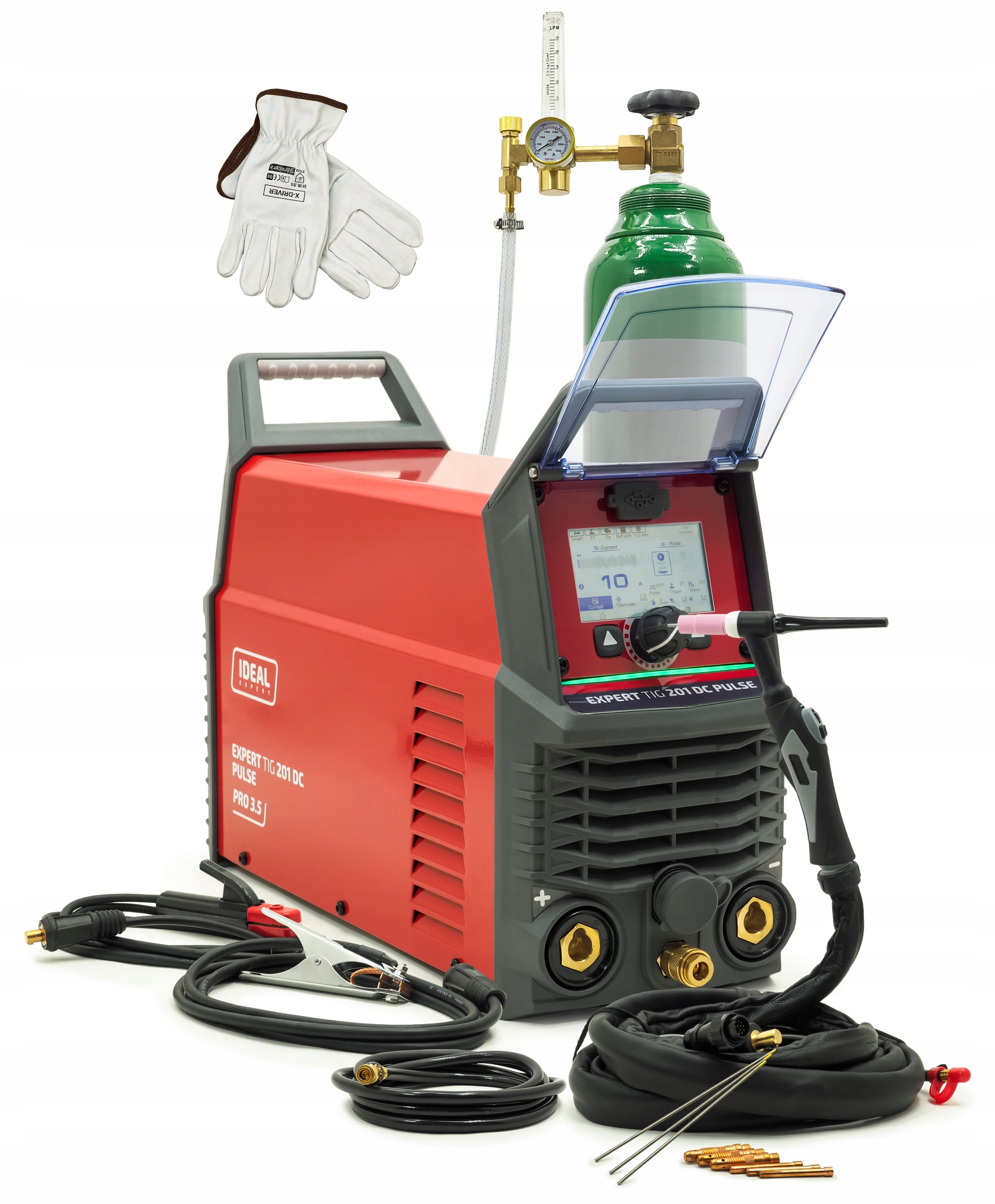 ZESTAW IDEAL EXPERT TIG 201 DC PULSE Pro3.5 LCD 200A MMA TIG BUTLA REDUKTOR
