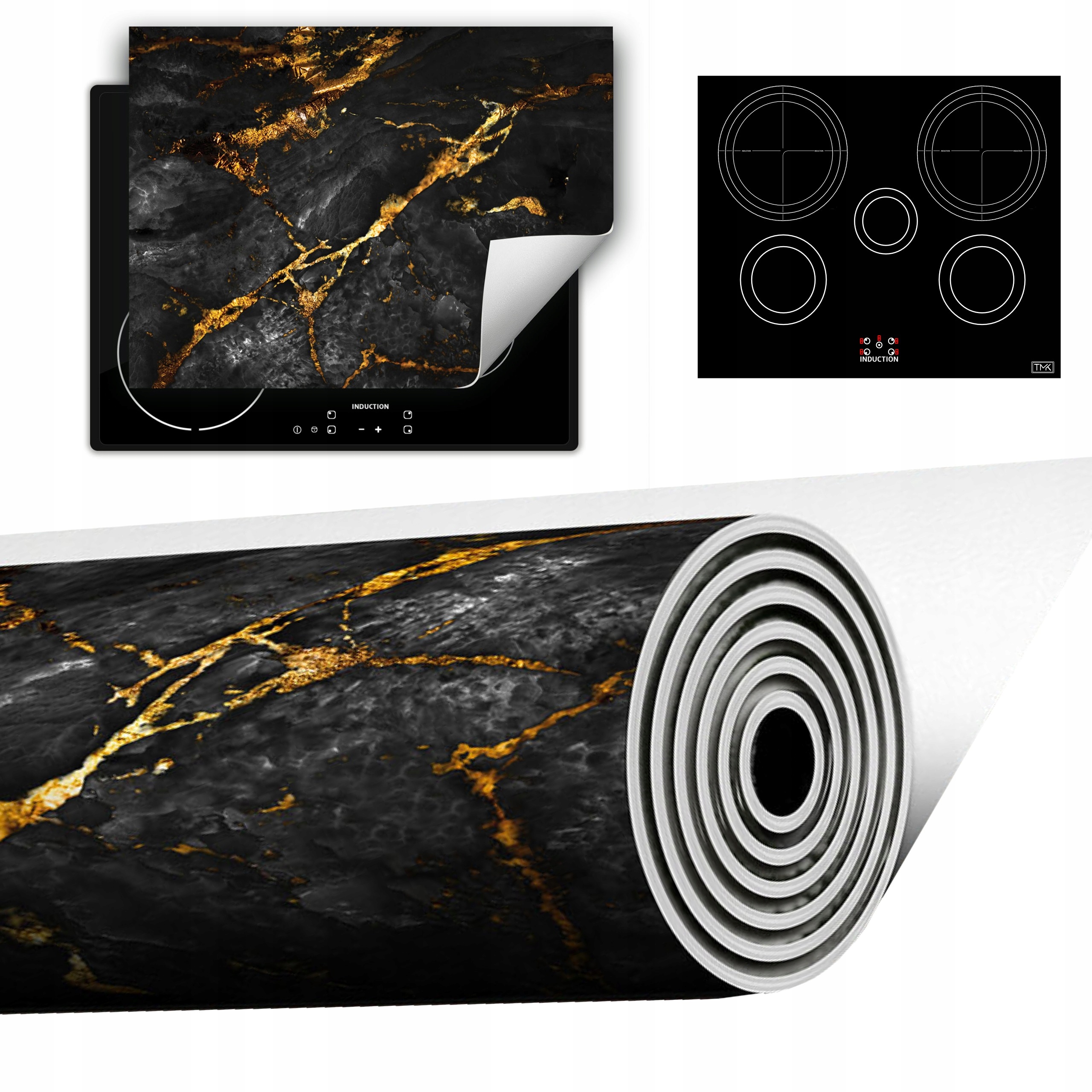 Vinylová Podložka Do Kuchyně Více Místa 70x52 mramor zlatá