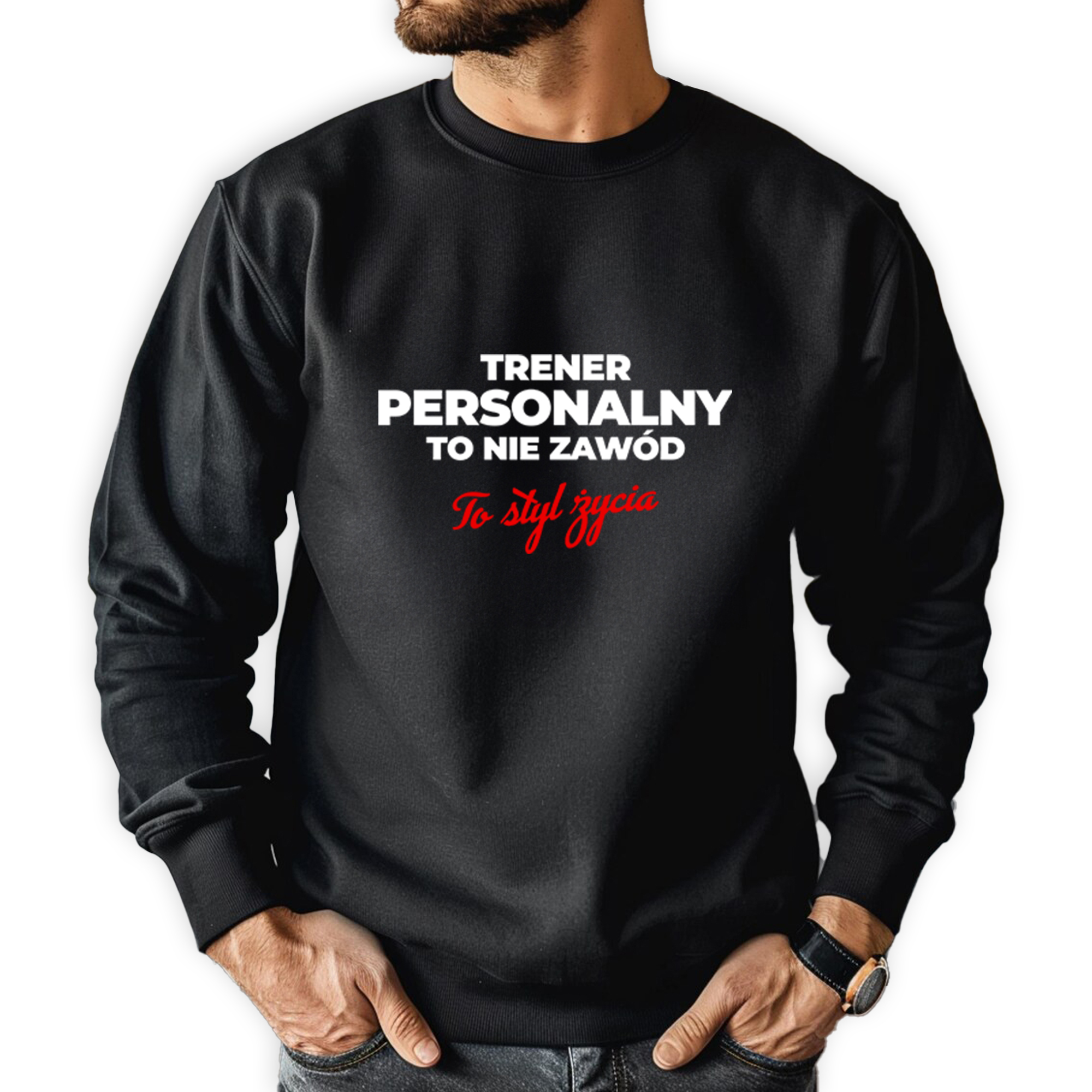 Mikina Černá Pánská Dárek pro trenéra Osobní Trénink Životní styl XL