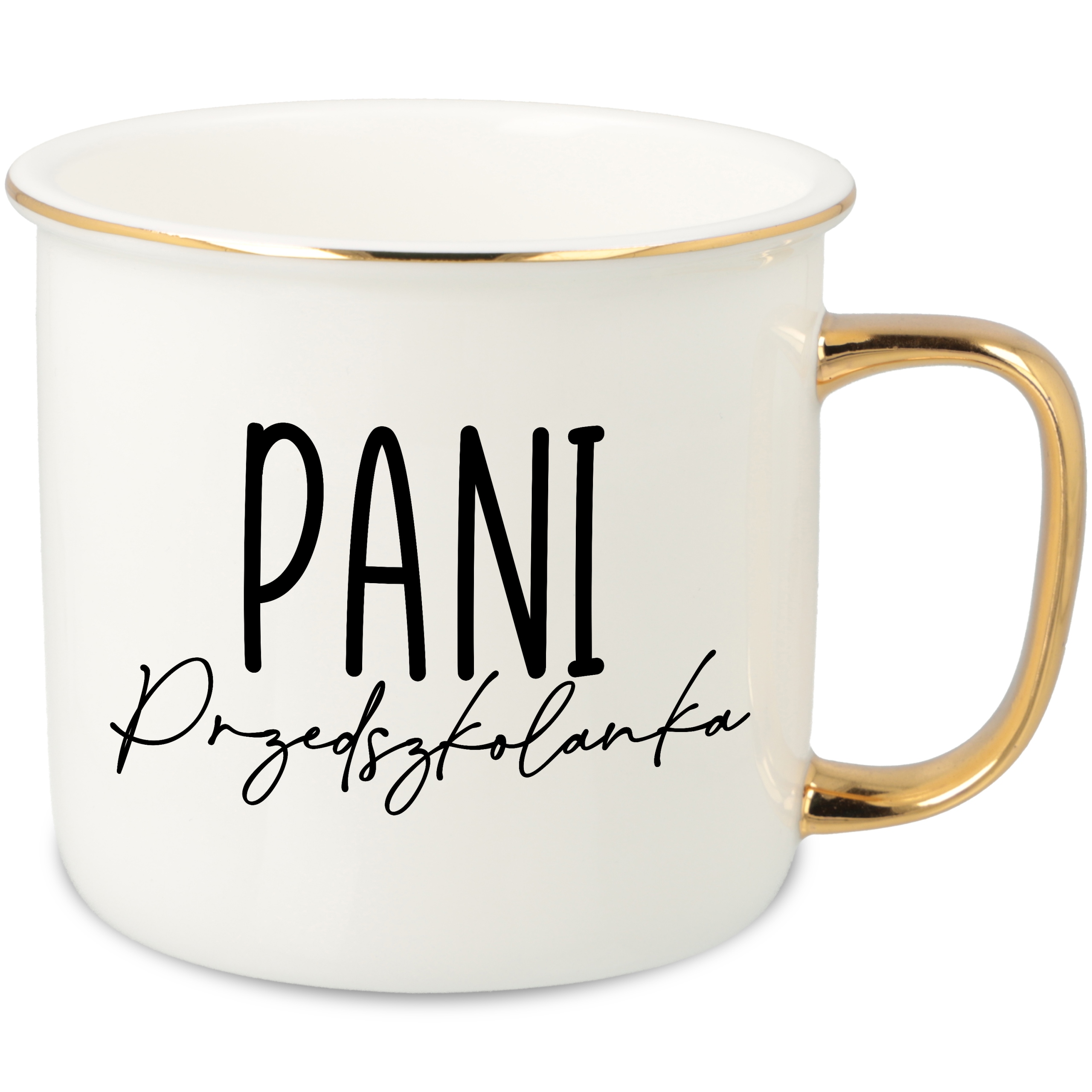 Hrnek Ucho Forma Zlatý Porcelánový Retro 280ML Dárek Pro Předškoláka Vz