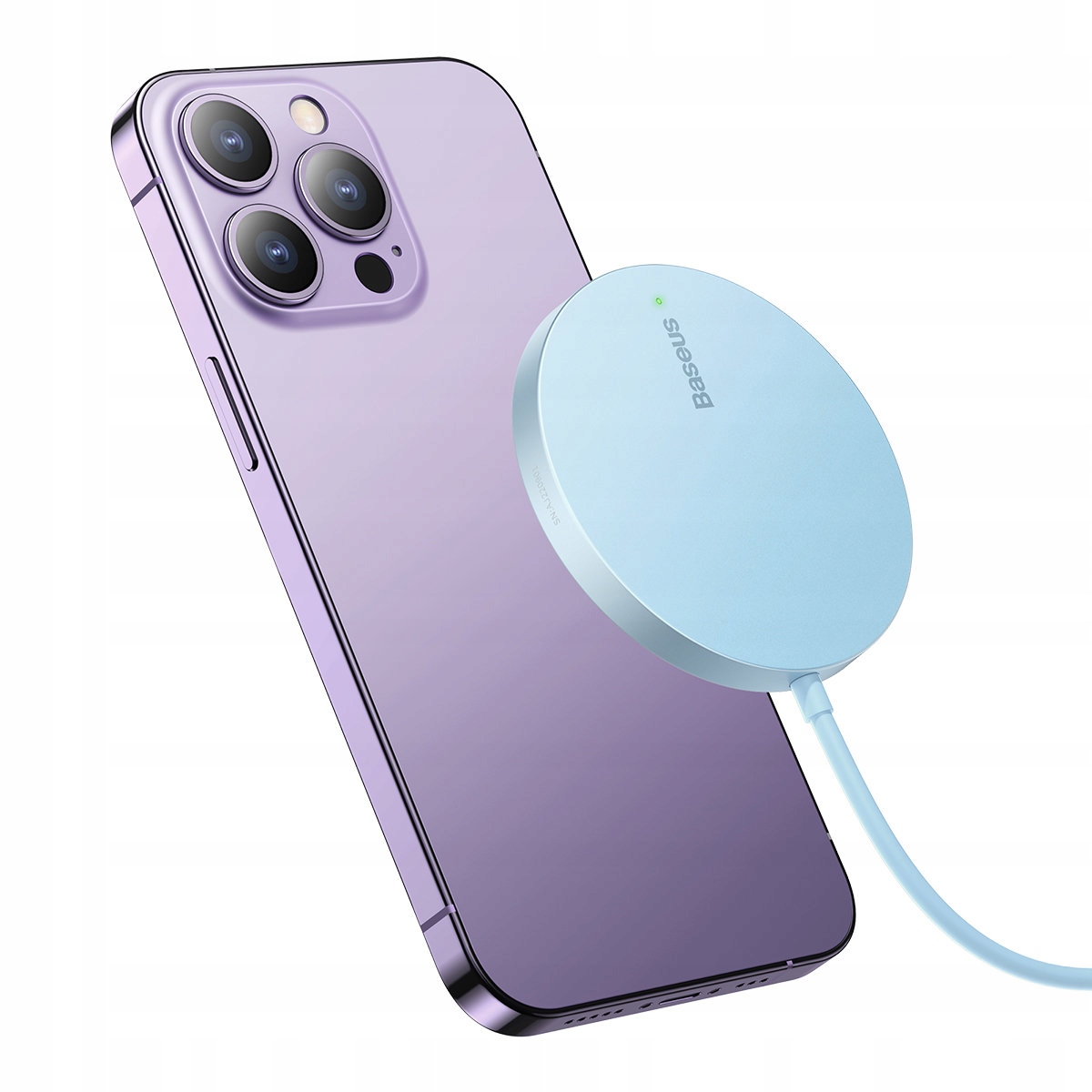 Simple Mini3 indukční magnetická nabíječka MagSafe Qi 15W modrá