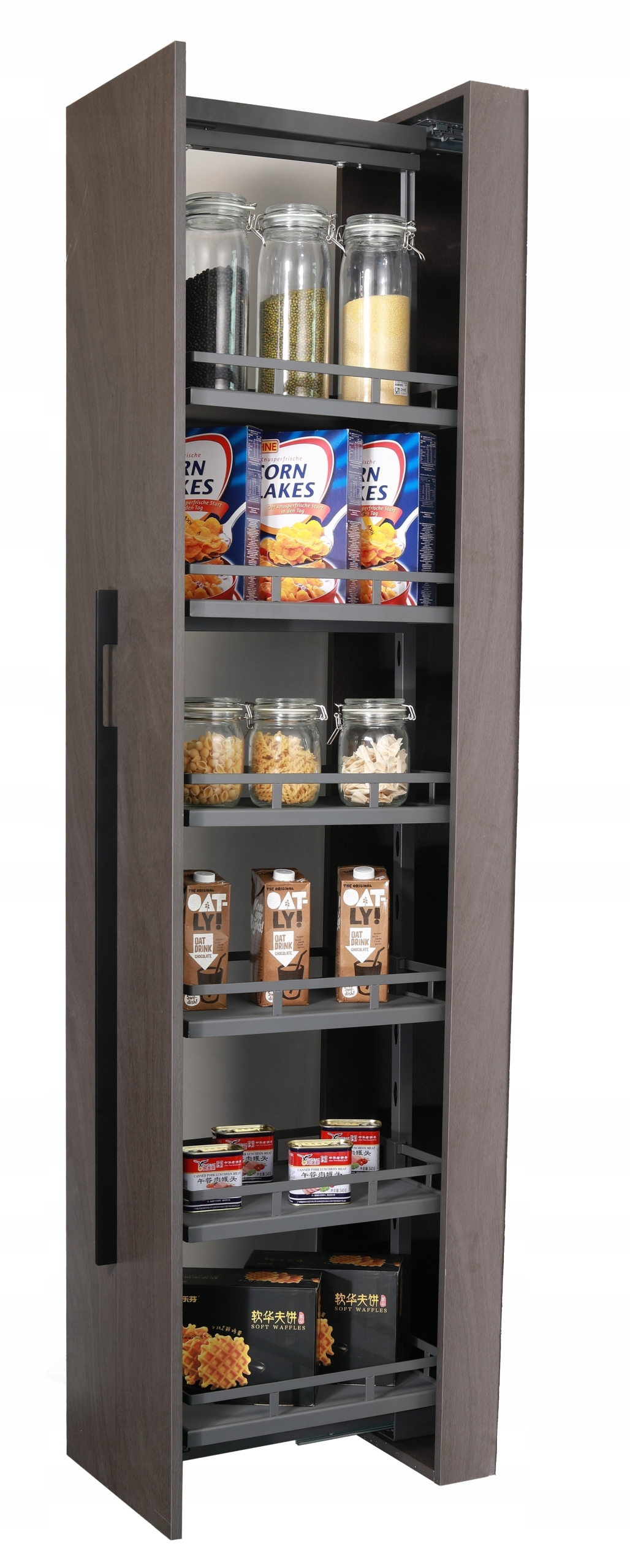Kôš do kuchynskej skrinky Cargo MIDI 40 Plné Dno Antracit 127-157 cm 4 Police