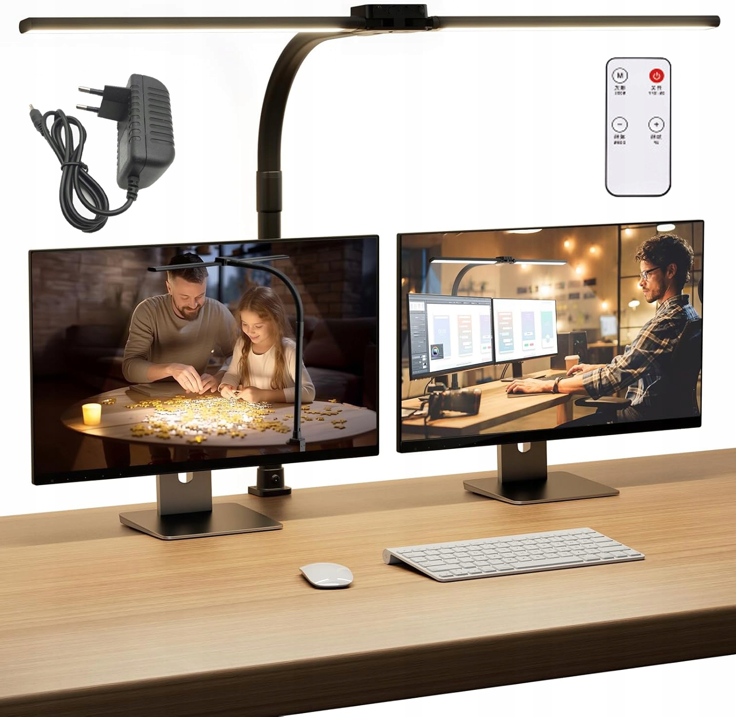 Lampka Kreślarska Lampa Biurkowa Led Mocna Z Pilotem Ładowarka 24W