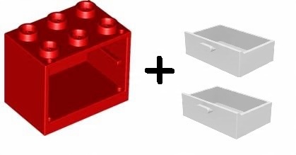 

Lego 4532b skrzynia 2x3x2 2 szuflady 1 szt N