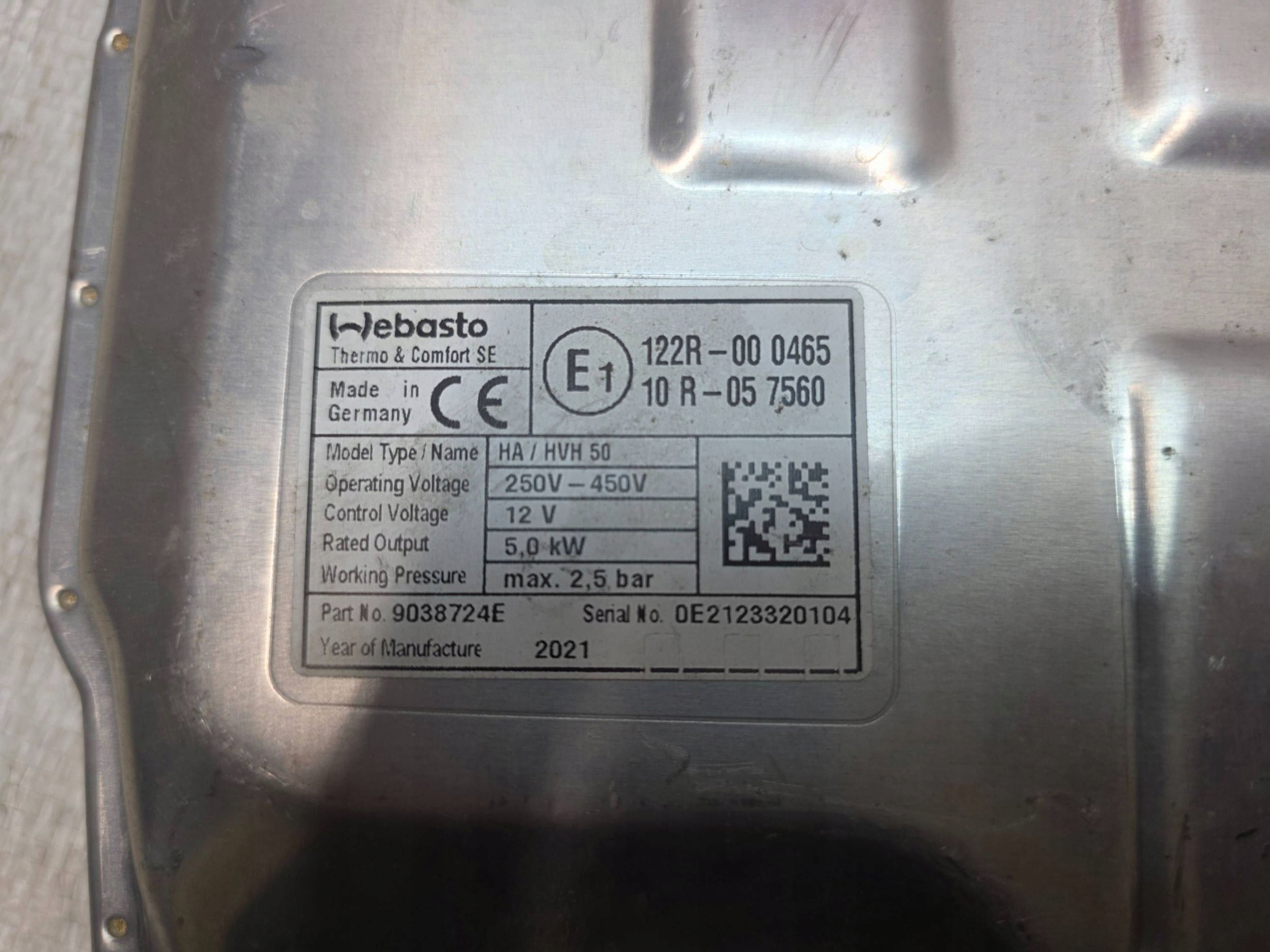 Детали для webasto перед CITROEN DS3 9038724E