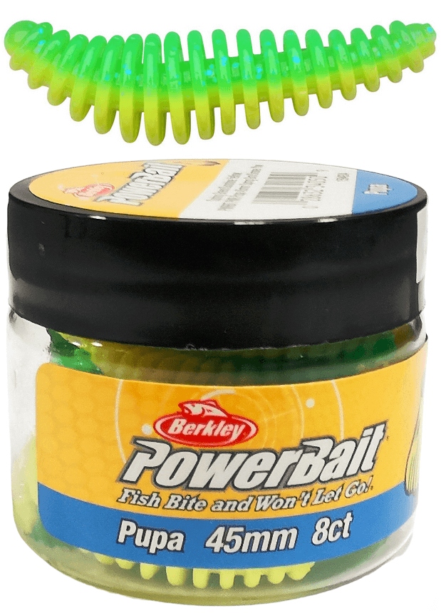 Guma Larwa Berkley PowerBait Pupa 45mm Green Yellow 8szt