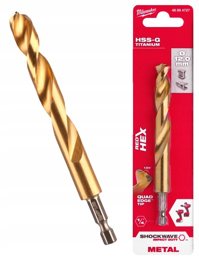

Wiertła Milwaukee Shockwave Hex Red Hss-g Tin 12mm