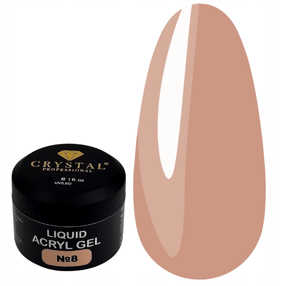 Gel Crystal Liquid Acryl Gel 8 světle béžový 30 ml