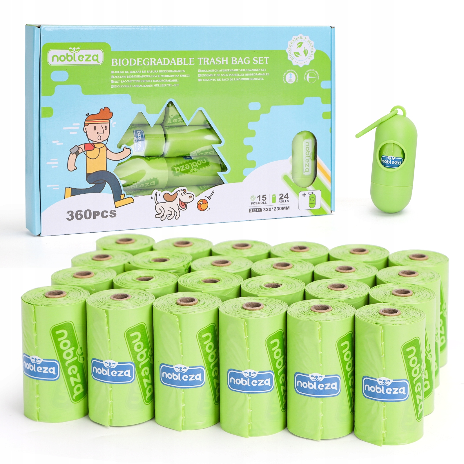 

Biodegradowalne worki na odchody 360 szt +dozownik