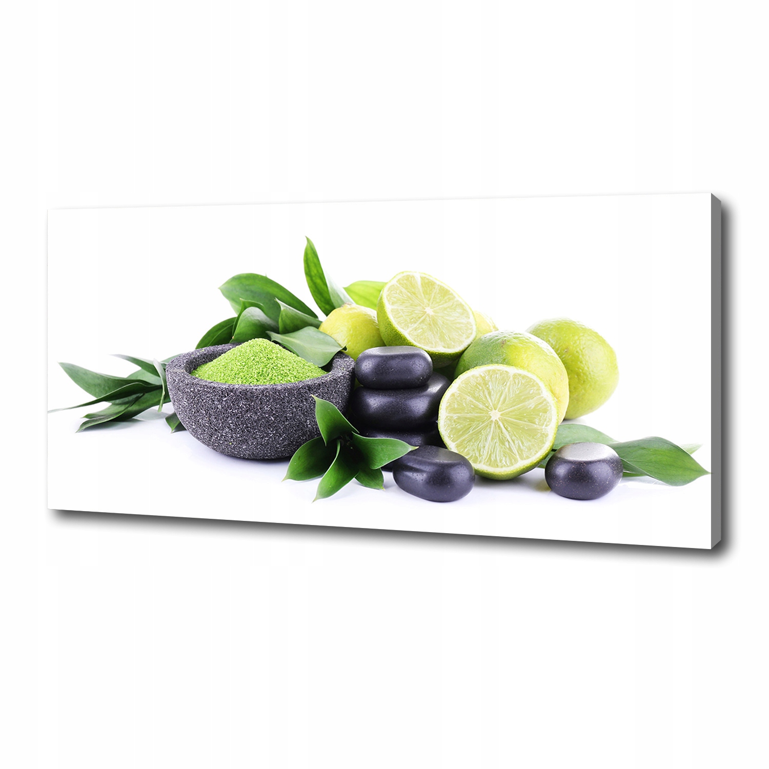 

Foto obraz na płótnie Limonki i kamienie 125x50 cm