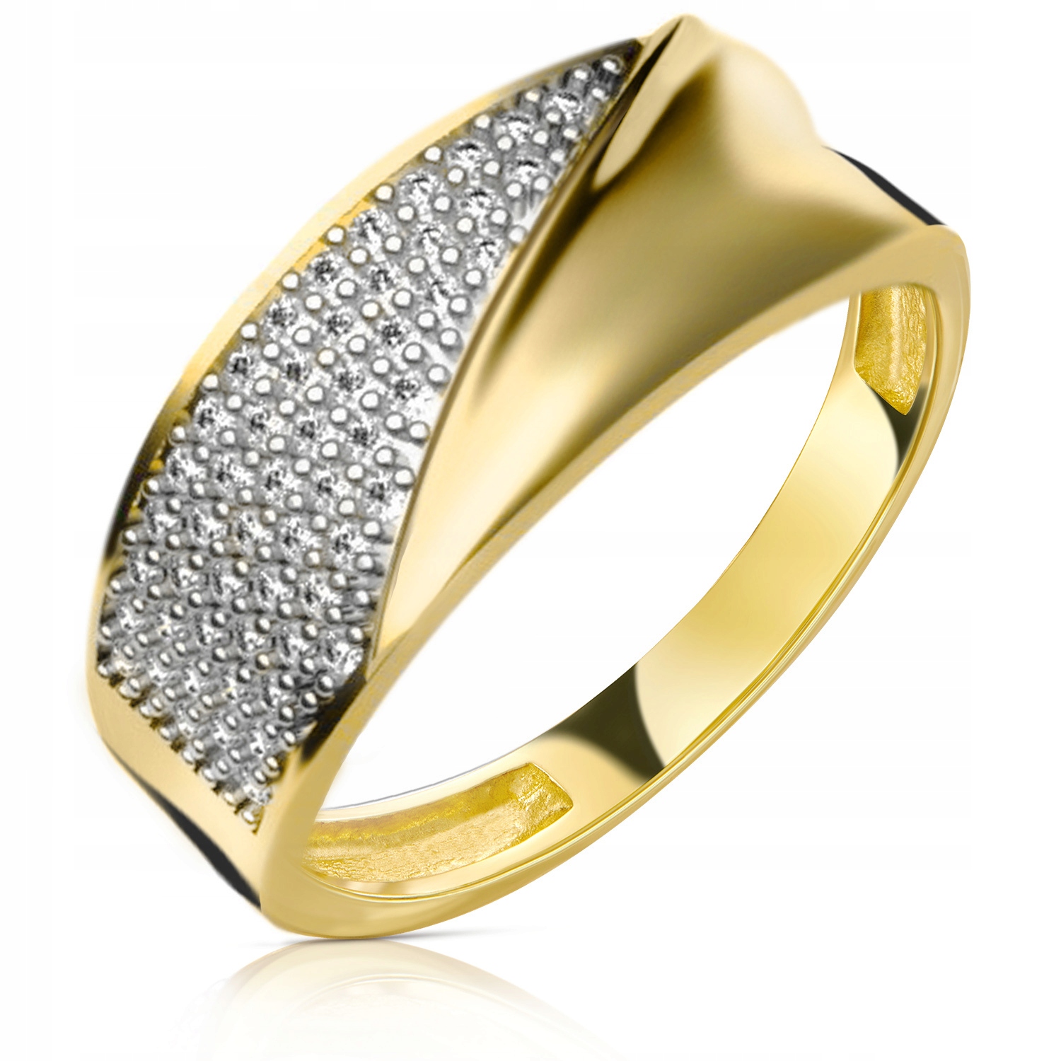 

Złoty Pierścionek Zaręczynowy 585 14K Cyrkonia r18