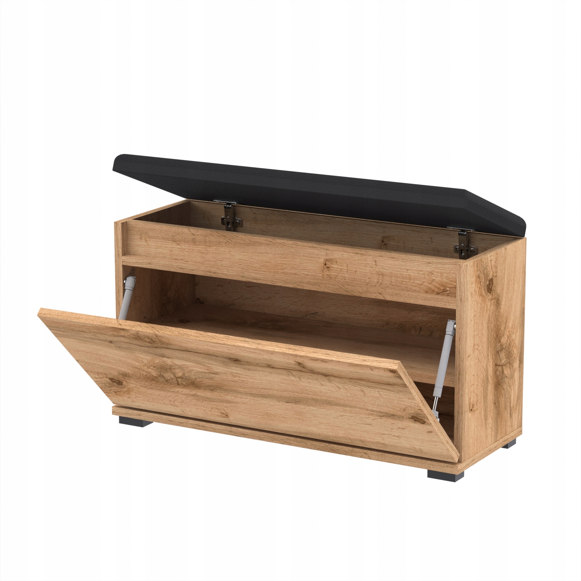 Batų spintelė VB100x30D su sėdyne, dėtuve, WOTAN spalvos