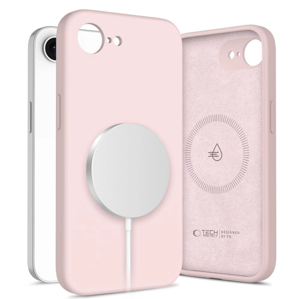Etui Tech-Protect Silicone MagSafe na iPhone 16e 17e różowe