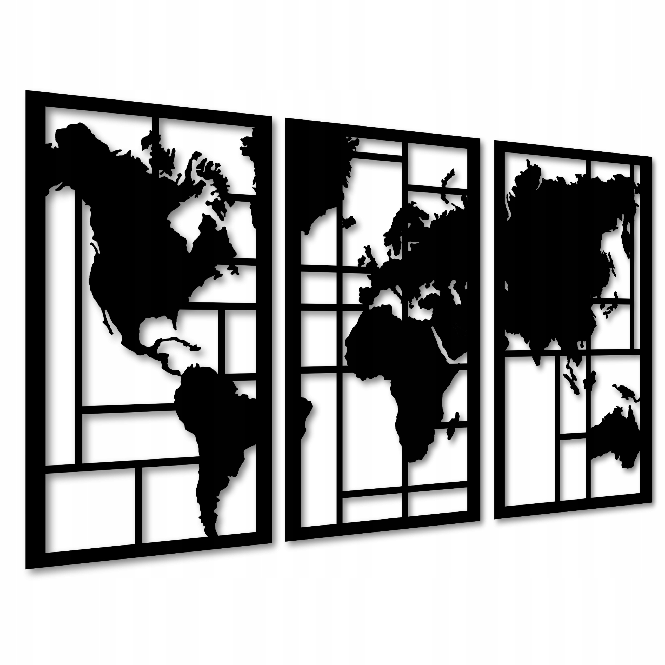 Mapa Světa Na Zeď 120x68 cm Ažurový Obraz Mapa Světa Dřevěná Nástěnná