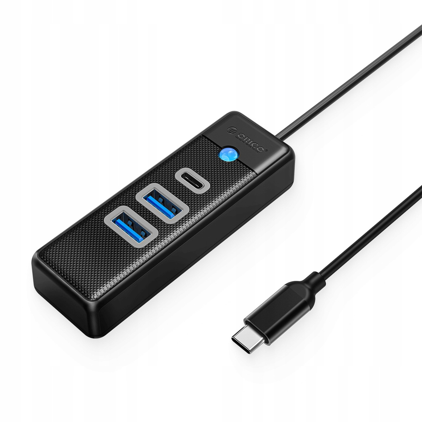 Hub rozdzielacz 3-portowy Usb-c Usb-a Usb-c 1 m czarny