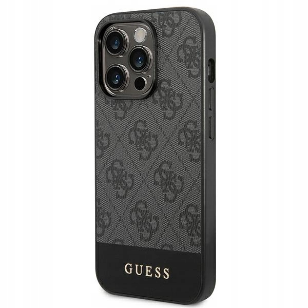 Etui Guess 4G Stripe Collection na iPhone 14 Pro Max szare Guess