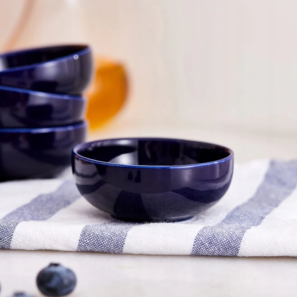 MISKI MISECZKI DIPY PRZYSTAWKI SOSY KOPLET 6 SZTUK 90 ml GRANATOWE Marka bez marki