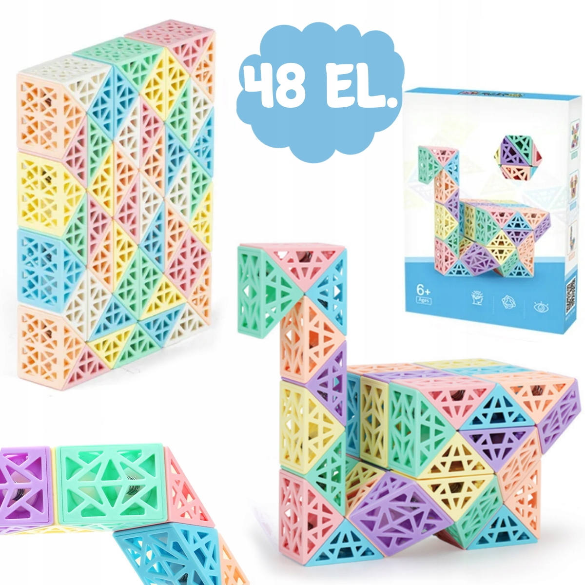 UKŁADANKA MAGICZNY WĄŻ MAGIC SNAKE AŻUROWY 48 EL