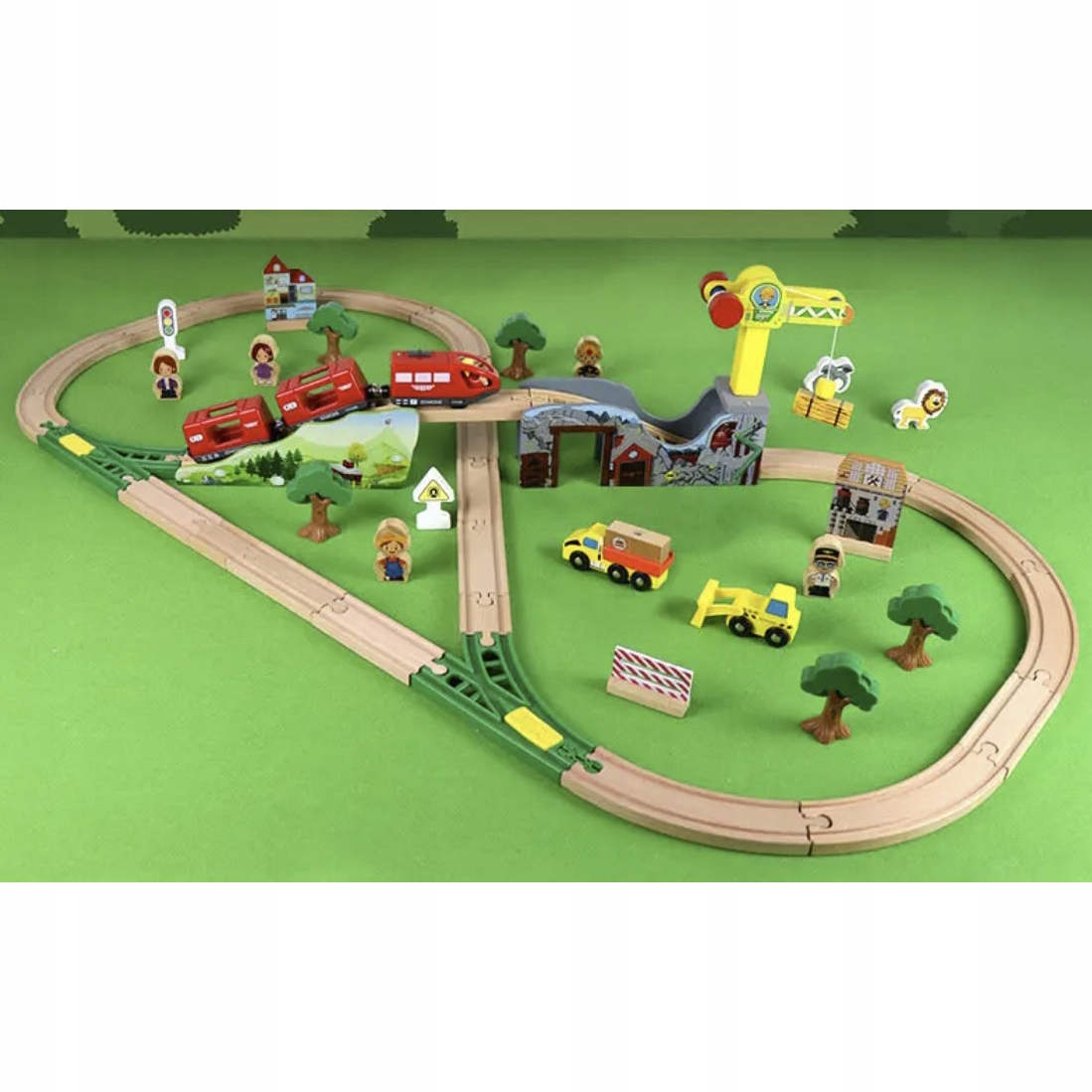 Дерев'яна залізнична колія Величезні залізничні колії 3,2 м на батарейках для дитячих вагонів Бренд Kruzzel