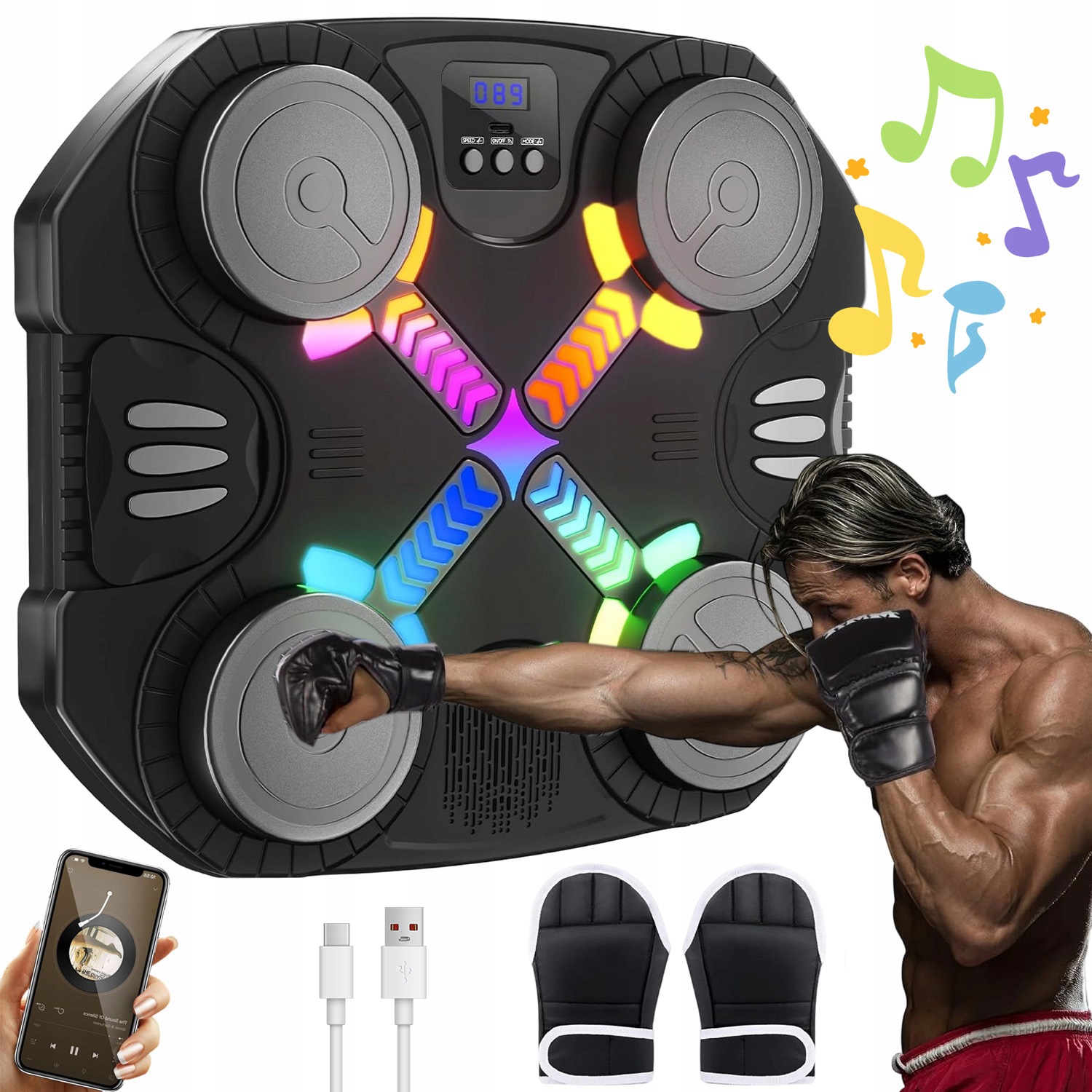 Music Boxing Na Stěnu Boxovací Hudební Štít Bluetooth 11 Rychlostí