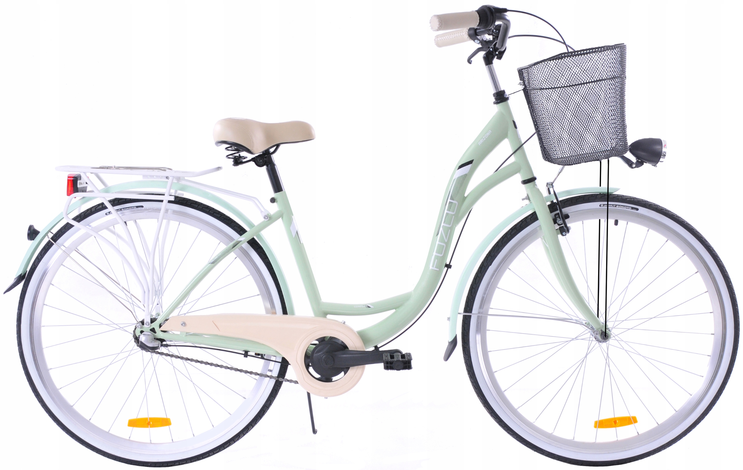 Rower Miejski 28 Damski Fuzlu Arizona 3S Kosz met