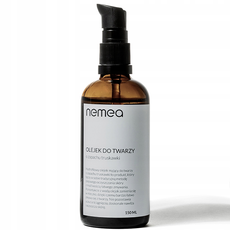 100% WEGAŃSKI HYDROFILOWY NATURALNY OLEJEK MYJĄCY DO TWARZY TRUSKAWKA
