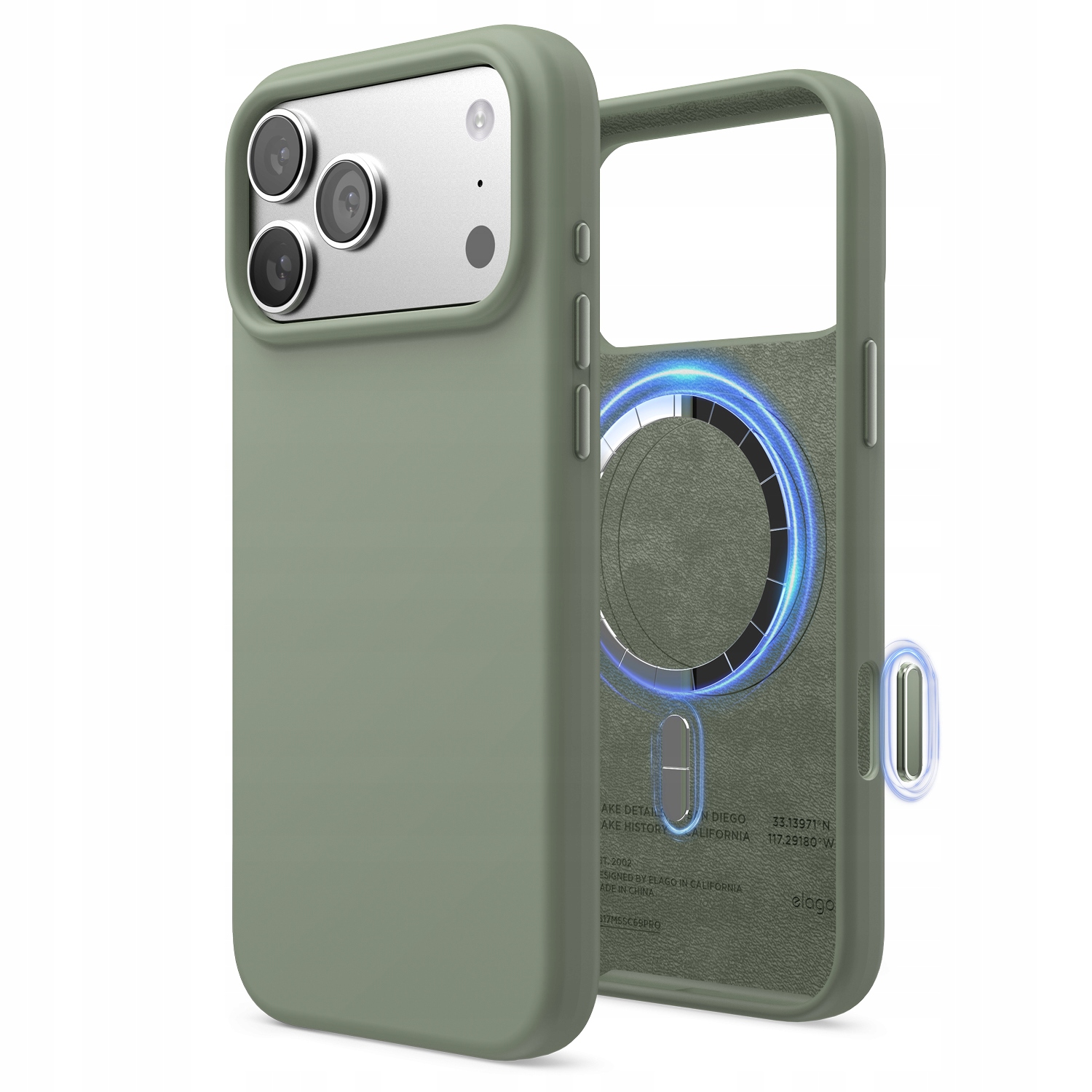 Silikonowe Etui z MagSafe Elago iPhone 17 Pro Max Khaki Green