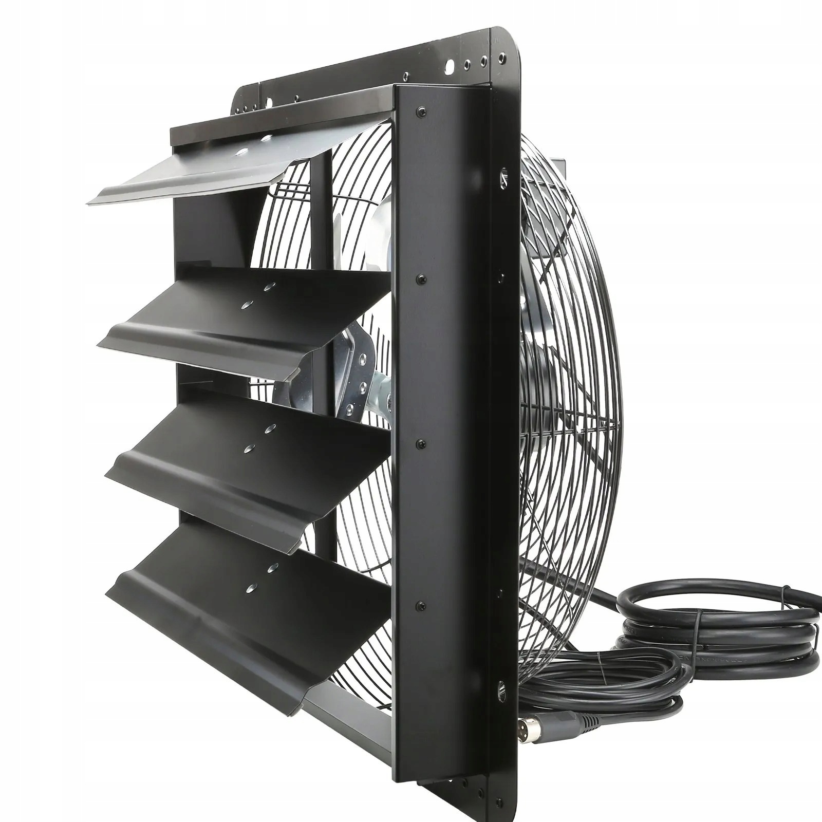 Nástenný odsávací ventilátor 406 mm čierny, silný Ec 1747 Cfm 70 W, regulácia