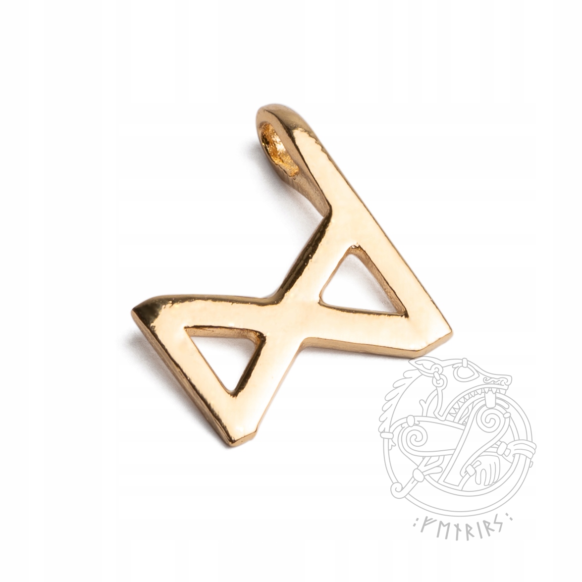 Přívěsek s rounou Dagaz Daeg Dagr pozlacená starší Futhark