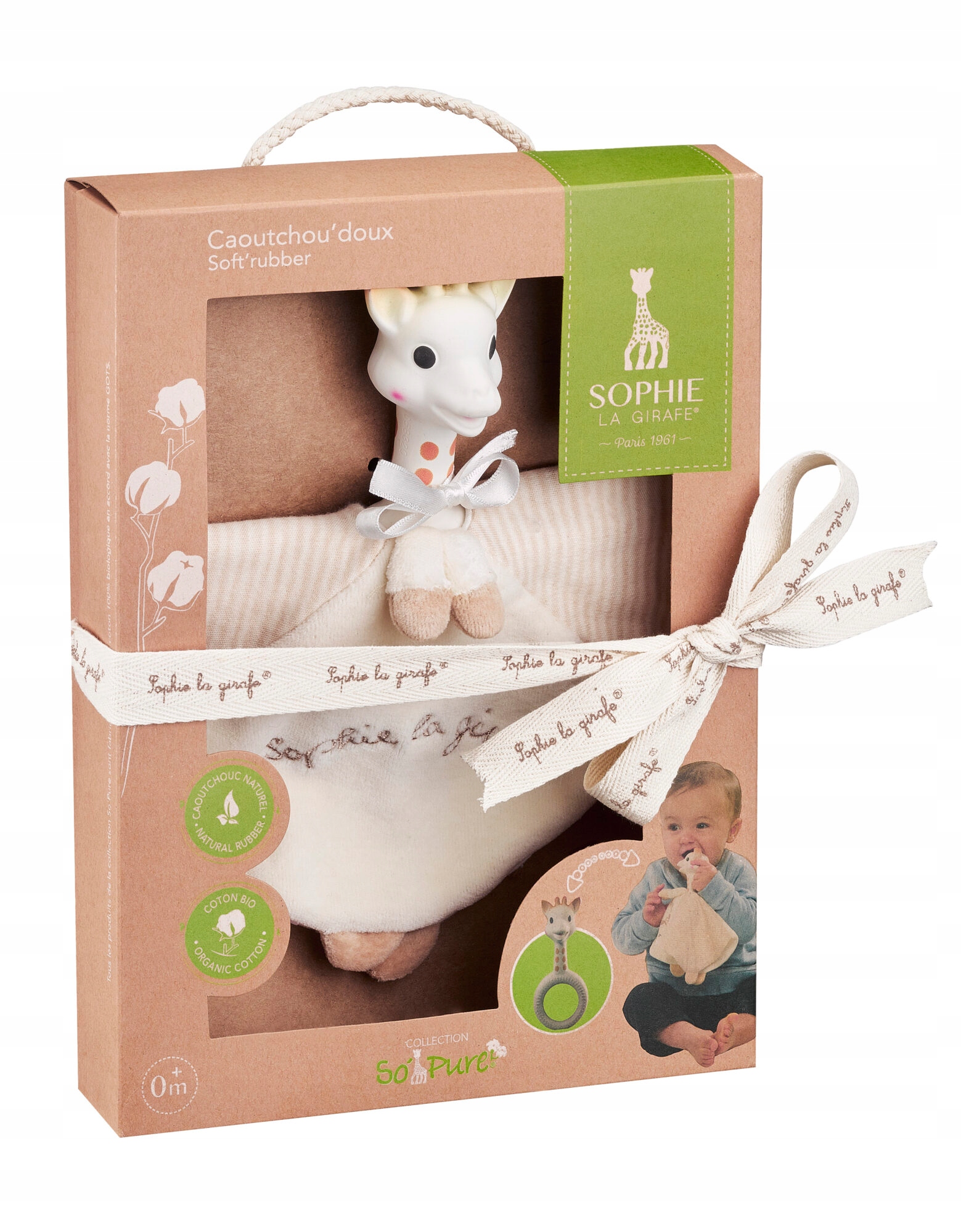 GRYZAK GŁÓWKA ŻYRAFY SOPHIE Z PRZYTULANKĄ SO'PURE