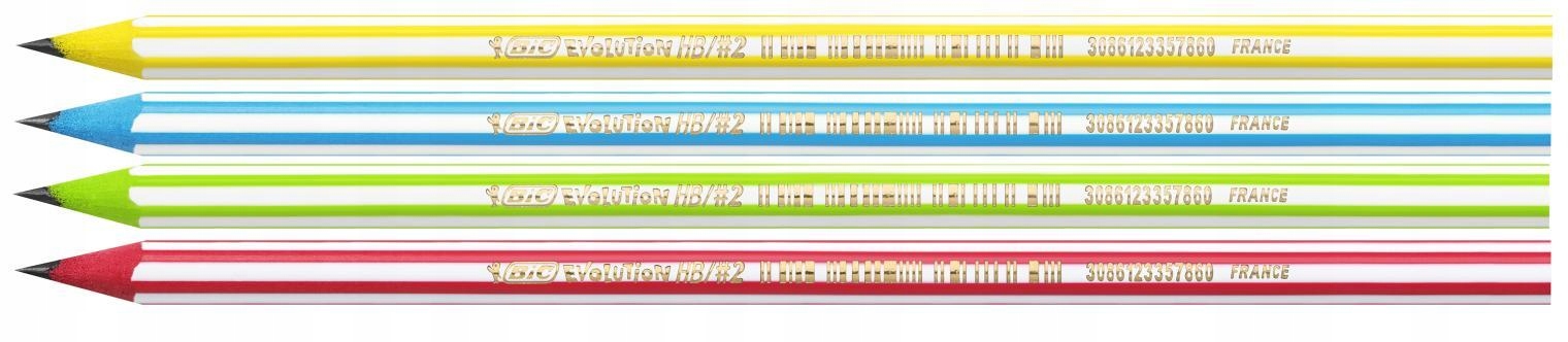 Ołówek BIC Evolution Stripes HB mix kolorów 646 Twardość HB