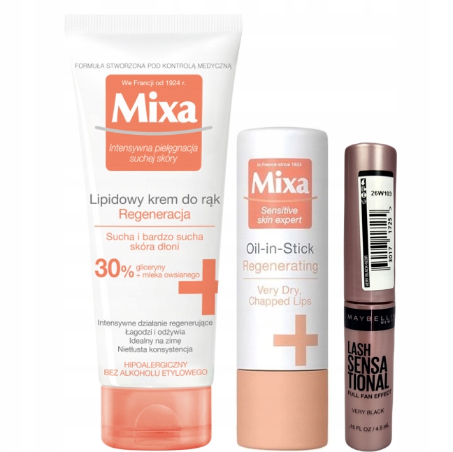 

Mixa balsam do ust kojący krem do rąk zestaw