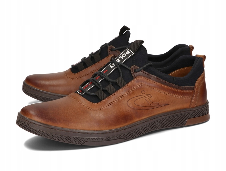 BUTY MĘSKIE SKÓRA CASUAL POLBUT K-24 CAMEL 48 Model CASUAL