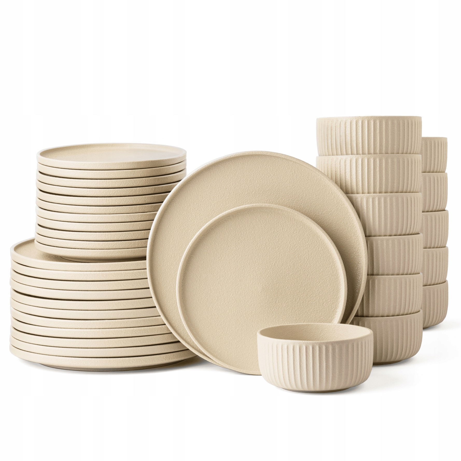 Jídelní servis Anun béžový pro 12 osob 36 ks Moderní sada do myčky nádobí