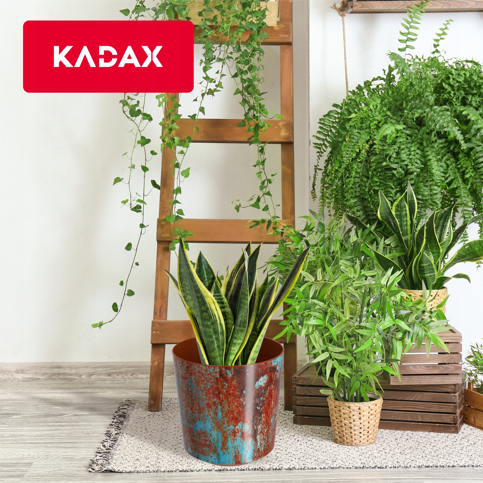 DONICZKA OSŁONKA NA DONICZKĘ KWIATY RDZAWA 19x20cm Maks. szerokość 19 cm