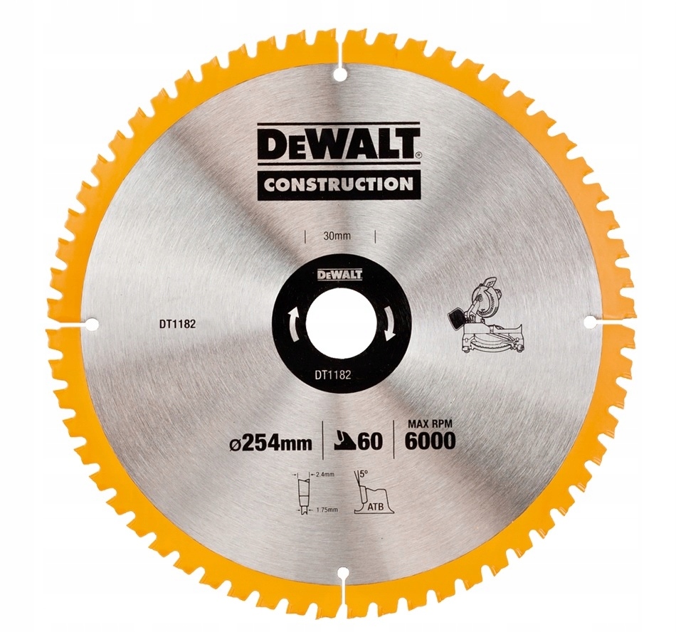 

DeWalt DT1182 piła Tarczowa drewna 254mm 30mm 60z