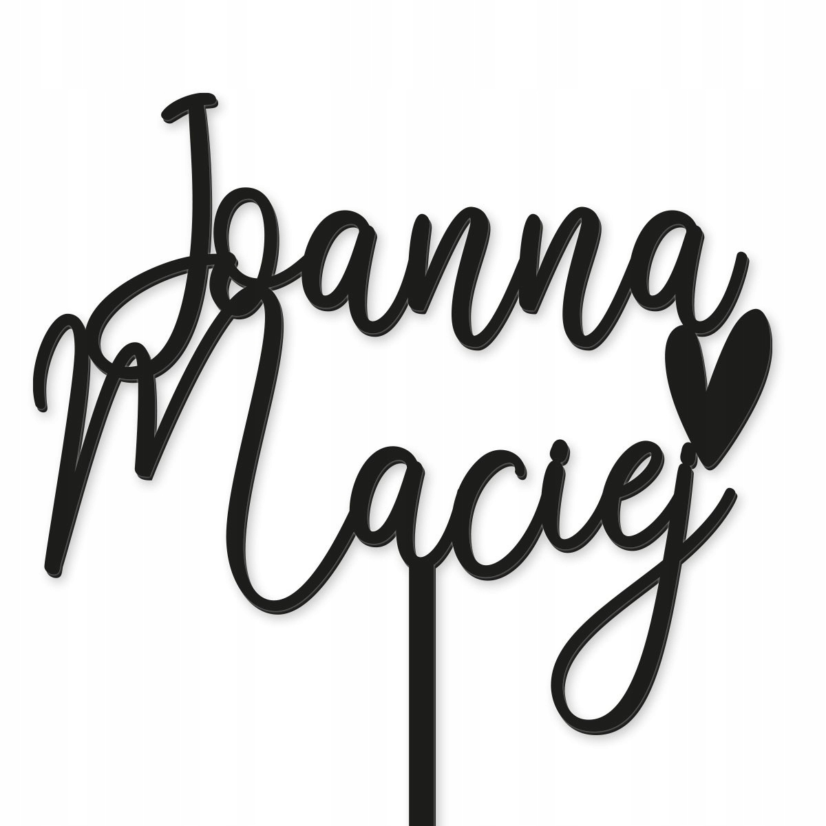 TOPPER ŚLUB WESELE IMIONA NAPIS DEKOR TORT CZARNY