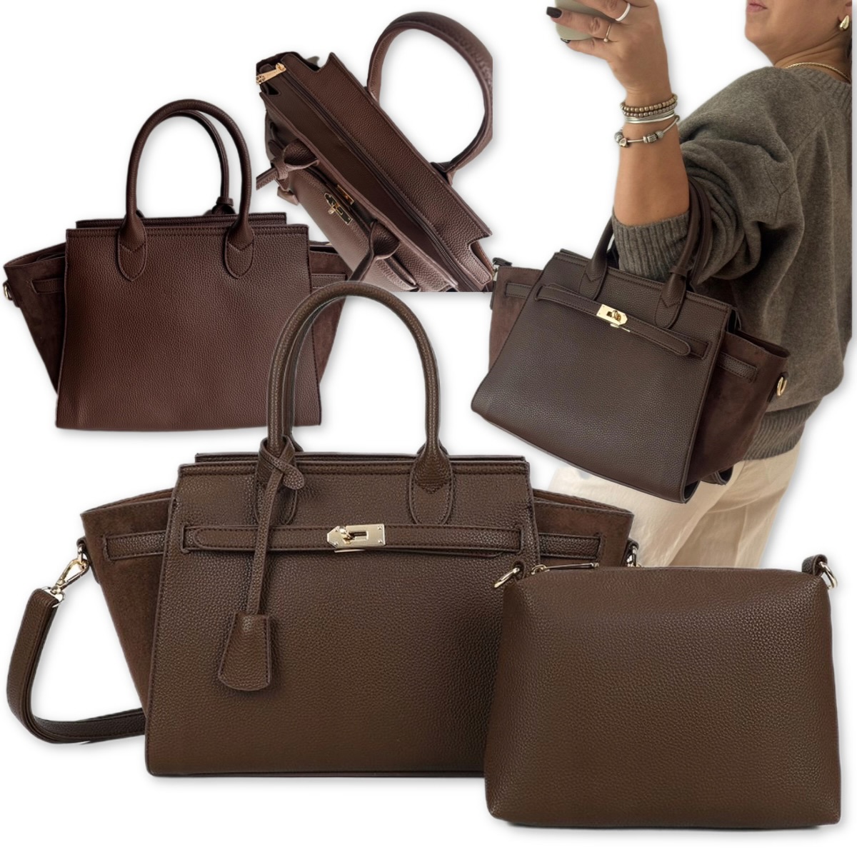 Dámská Kabelka Dárek Na Velikonoce Gallantry Paris Shopper Hnědá Taška