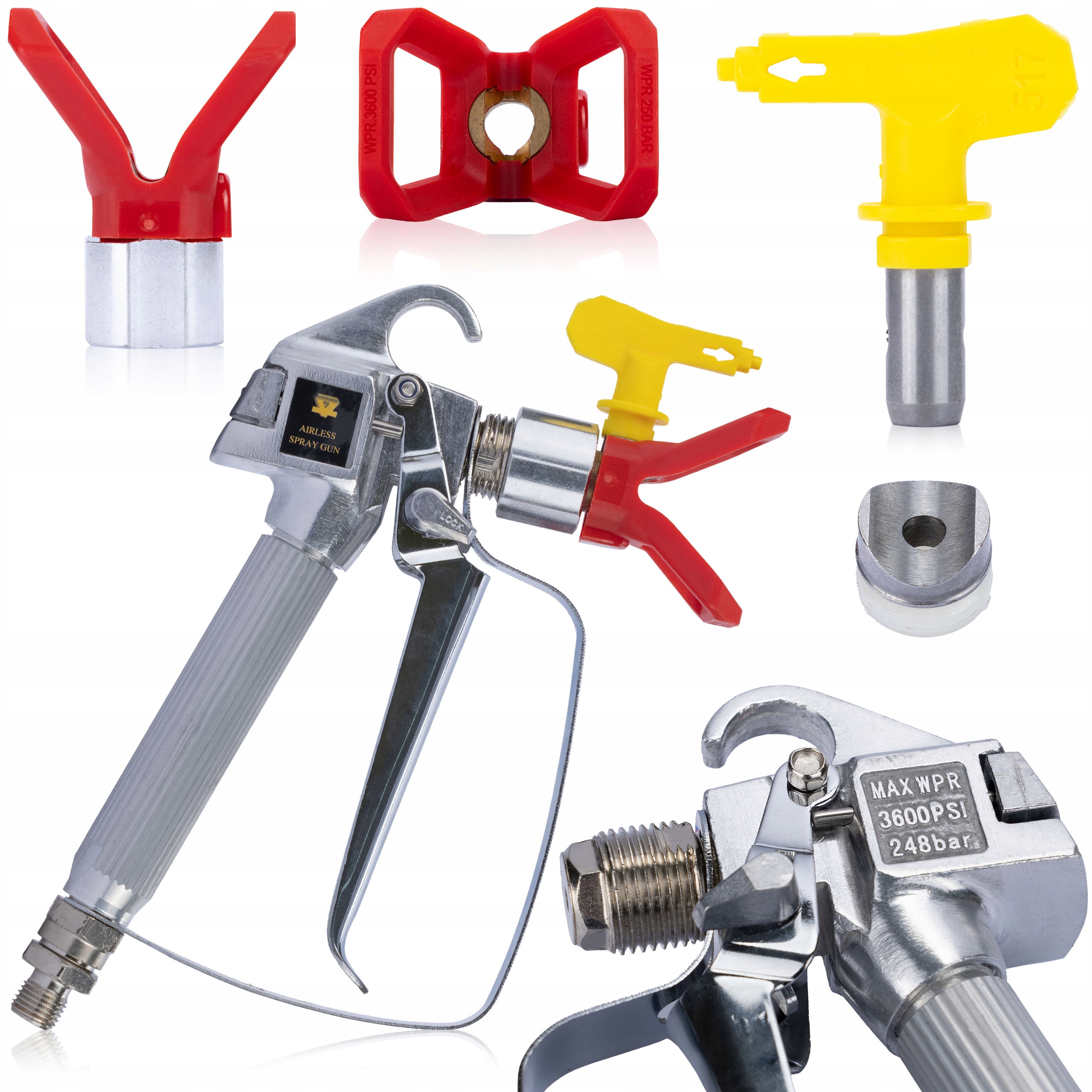 PROFESJONALNY AGREGAT MALARSKI 18L/MIN 3500W LCD PISTOLET LANCA DYSZA KIT Długość węża 8 m