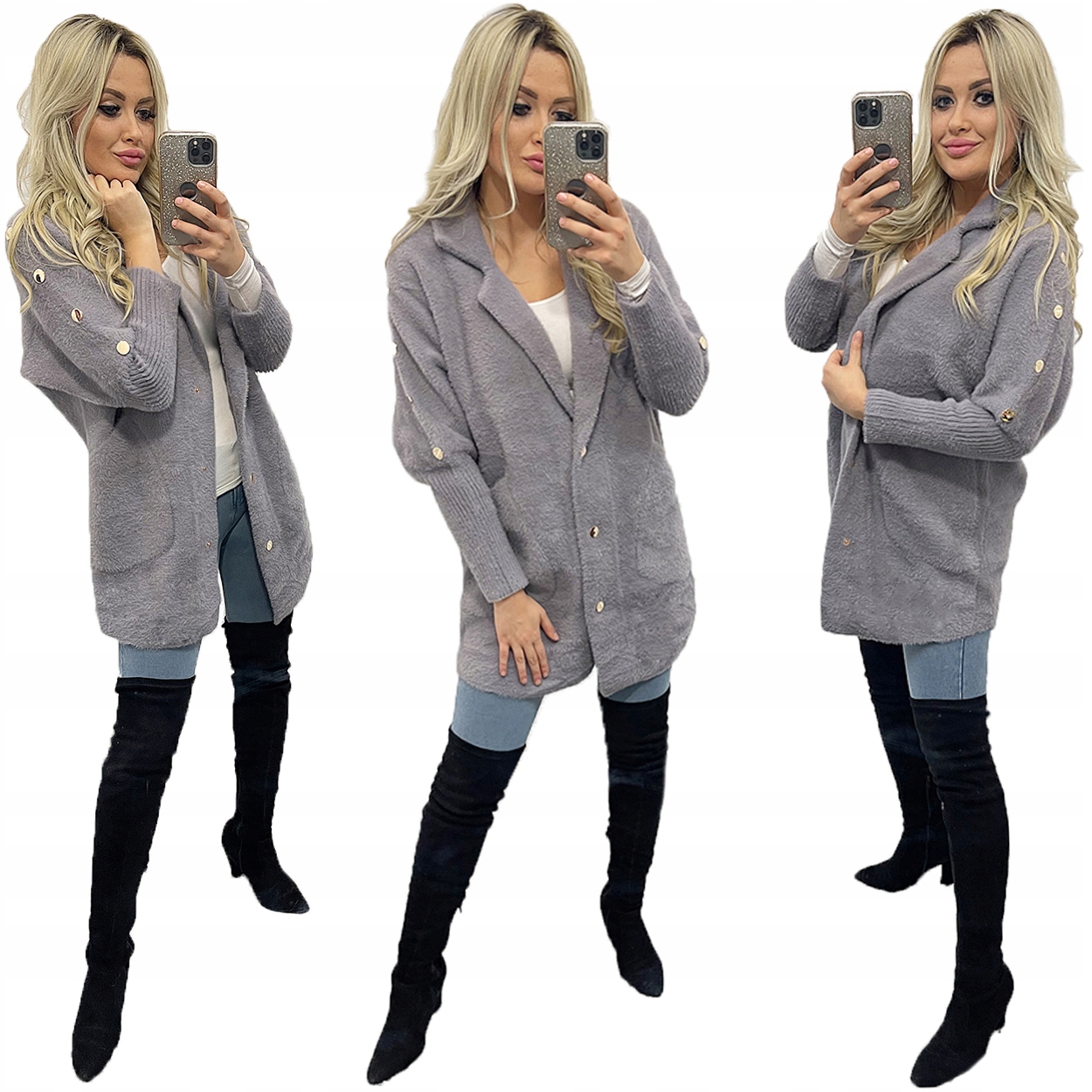 

Płaszcz Alpaki kurtka Wełna Modne oversize