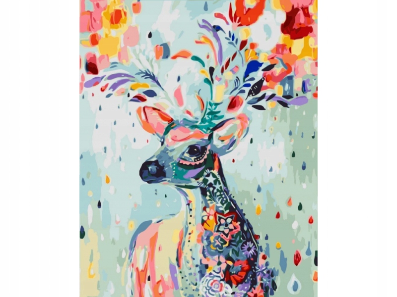 Obraz Malování Podle Čísel Rám 40x50cm Barevný Jelen