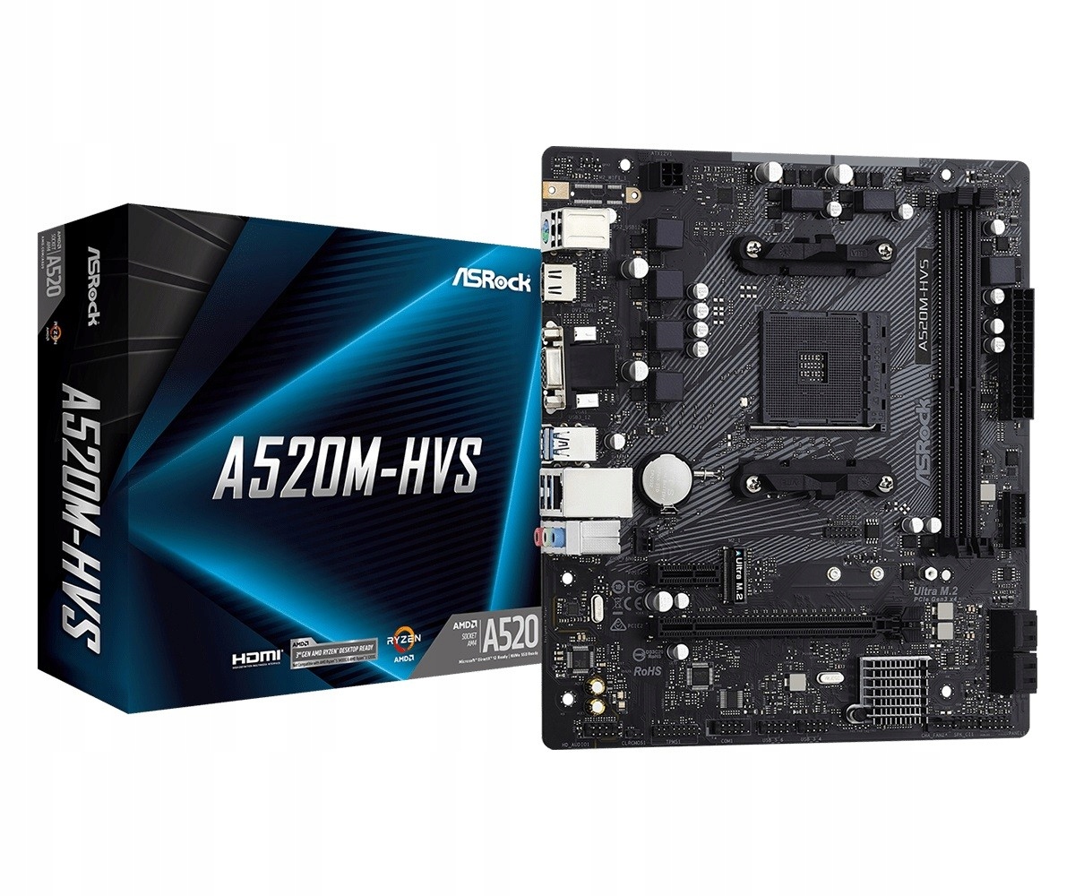 Материнская плата Micro ATX ASRock A520M-HVS