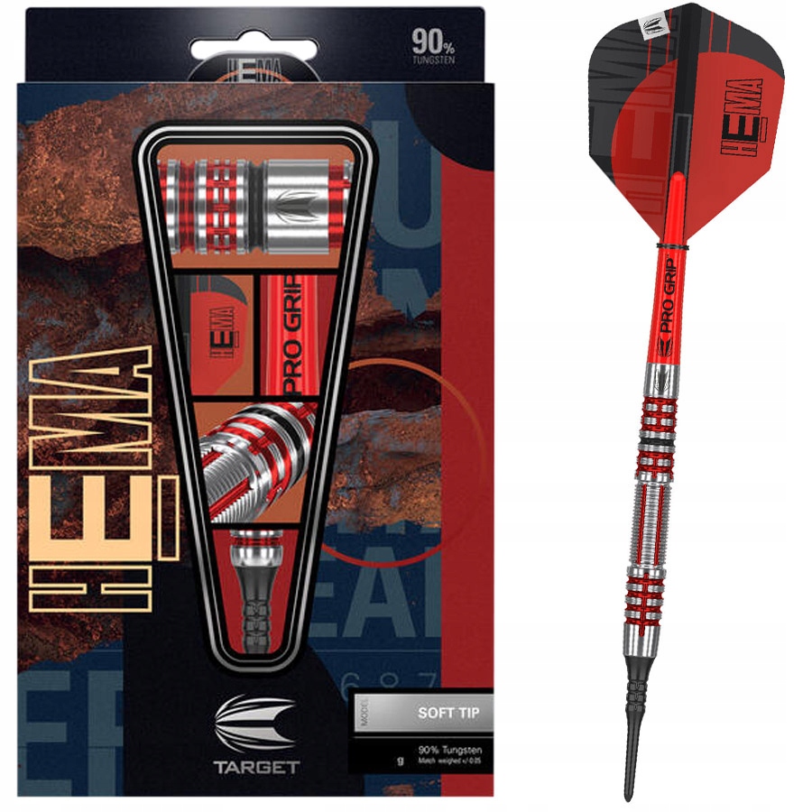 Lotki Rzutki Profesjonalne Target Hema 90% Wolfram 11 Soft Tip 19G Dart