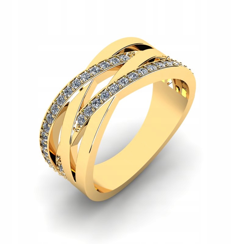 

Pierścionek Złoty Szeroki Zaręczynowy