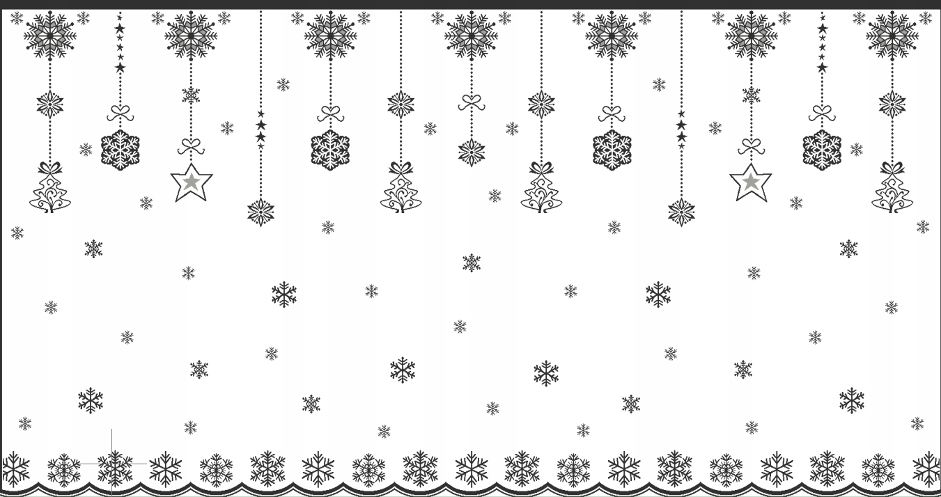 Mg Záclona Vánoční 26385 Sněhové Vločky bílá 300x160 hotová s páskou