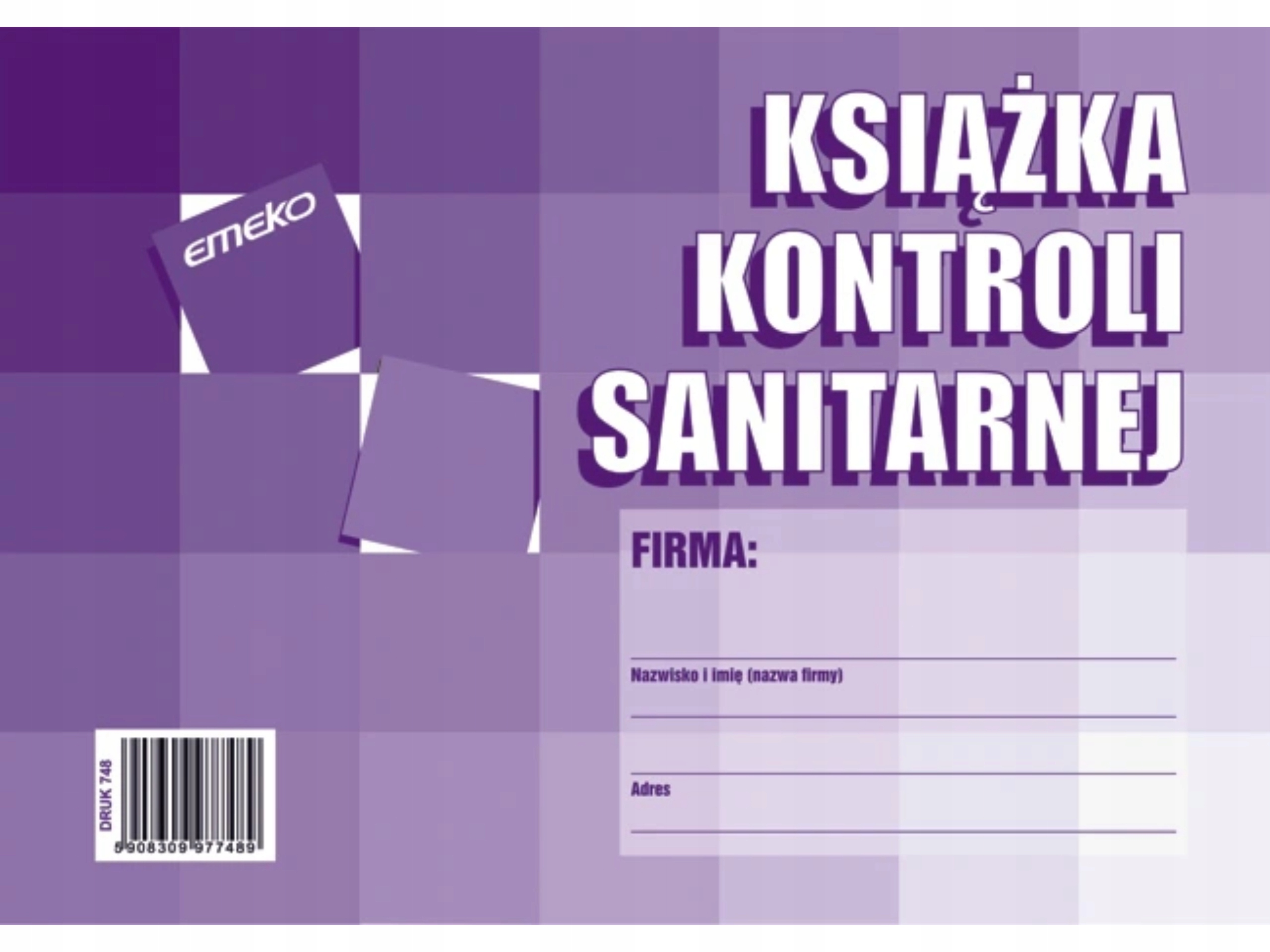 

Książka kontroli sanitarnej Kks Emeko A5 748